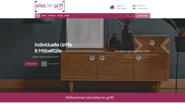 Website Screenshot: alles im griff gmbh - Home - alles im griff GmbH in Adlwangalles im griff GmbH | Möbelgriffe & Möbelfüße aus Österreich - Date: 2023-06-15 16:02:34