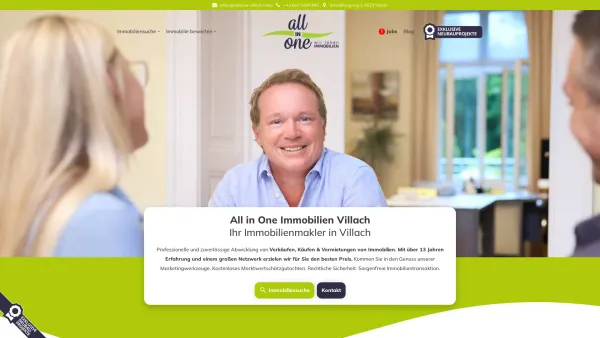 Website Screenshot: All in One Immobilienmakler in Villach - Nr. 1 Immobilienmakler in Villach ?? Verkauf, Vermietung & mehr - Date: 2023-06-14 10:37:27