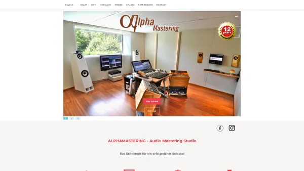 Website Screenshot: AlphaMastering - AlphaMastering - Audio Mastering Studio - Onlinemastering - Date: 2023-06-26 10:25:48