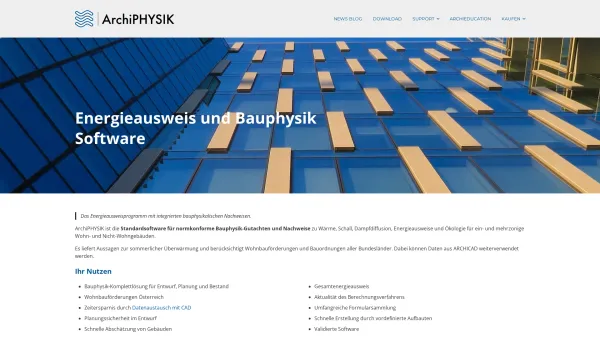 Website Screenshot: A-NULL Development GmbH - Energieausweis und Bauphysik Software ArchiPHYSIK - Date: 2023-06-14 10:46:30