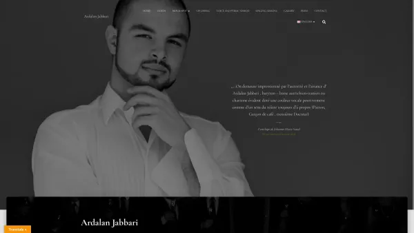 Website Screenshot: Ardalan Jabbari - Ardalan Jabbari | Baritone, Opera Singer, Singing Lessons - Date: 2023-06-14 10:46:33