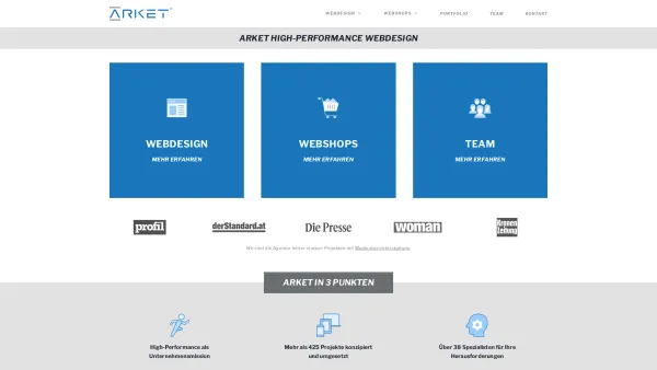 Website Screenshot: ARKET Webdesign - ARKET Webdesign & -Entwicklung | High-Performance Webseiten - Date: 2023-06-26 10:25:48