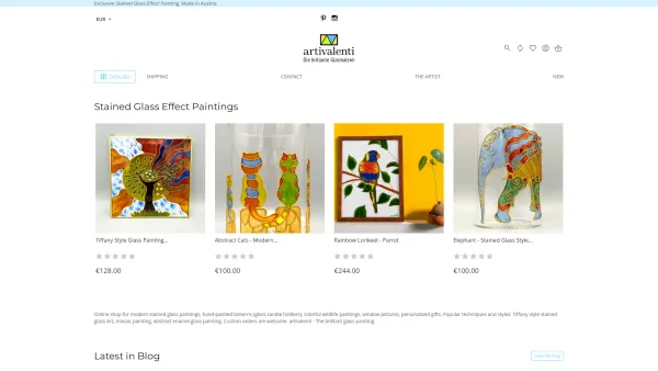 Website Screenshot: ENRU e. U. - Buy stained glass painting: hand-painted animals, lanterns, candle holders - Date: 2023-06-14 10:38:29