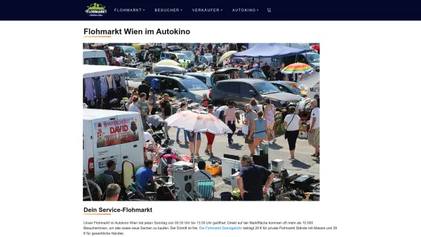 Website Screenshot: Flohmarkt im Autokino Wien - Flohmarkt Wien im Autokino ? Dein Sonntags Flohmarkt - Date: 2023-06-26 10:25:48
