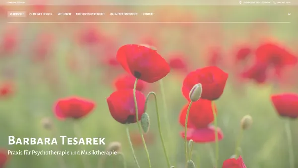 Website Screenshot: Praxis für Psychotherapie und Musiktherapie Barbara Tesarek - Home - Barbara Tesarek - Date: 2023-06-22 12:13:02