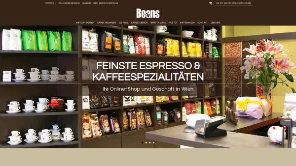 Website Screenshot: Beans Kaffeespezialiäten - Beans Espresso & Kaffeespezialitäten | Onlineshop | Wien | Österreich - Date: 2023-06-26 10:25:50