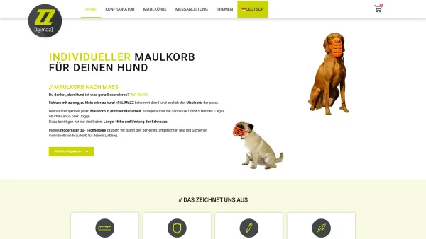 Website Screenshot: Blue Morpho Development GmbH - Limuzz - Maulkorb nach Maß | Für Hunde - Date: 2023-06-26 10:25:50