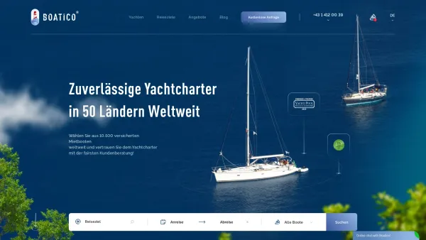 Website Screenshot: Boatico - Segeln Sie die Welt mit BOATICO Yachtcharter - Date: 2023-06-26 10:25:50
