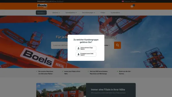Website Screenshot: Boels - Baumaschinen Vermietung und Mietmaschinen Verleih - Boels - Date: 2023-06-26 10:25:50