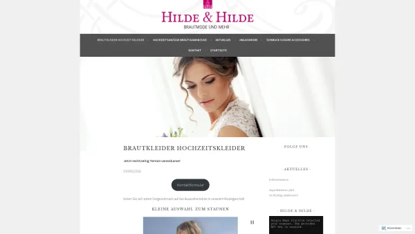 Website Screenshot: Hilde & Hilde Brautmode und Mehr - Date: 2023-06-26 10:25:50