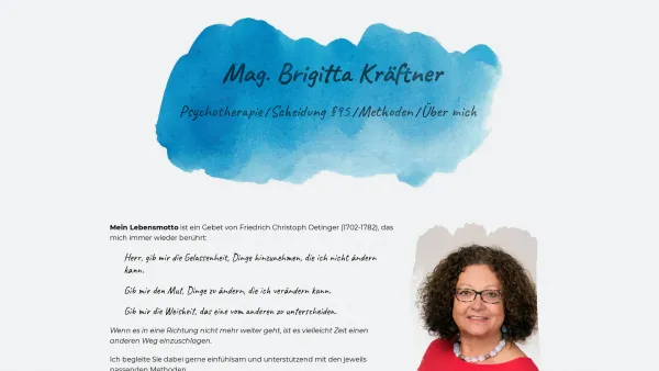 Website Screenshot: Brigitta Kräftner - Mag. Brigitta Kräftner - Psychotherapeutin - Date: 2023-06-22 15:00:01