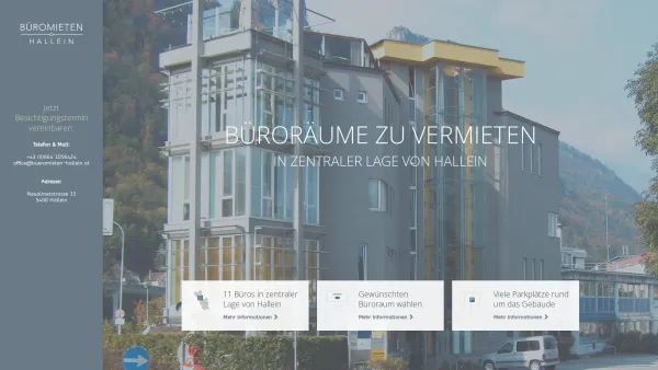 Website Screenshot: Büromieten-hallein, WIP GmbH - 11 Büroräume zu vermieten in Hallein/Salzburg - Date: 2023-06-15 16:02:34