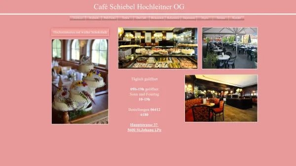 Website Screenshot: Hochleitner OEG, Cafe Schiebel - http://www.cafeschiebel.at/ - Date: 2023-06-22 15:00:01