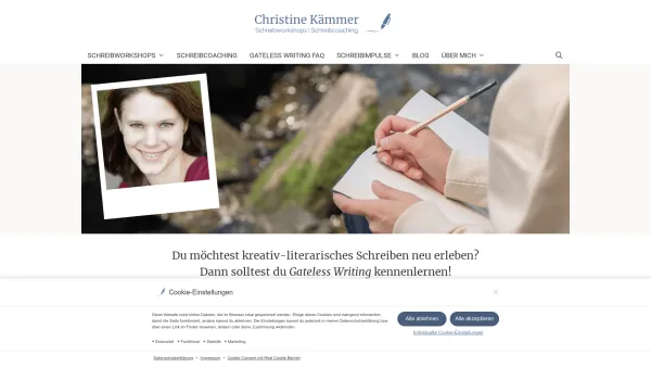Website Screenshot: Christine Kämmer Schreibtrainerin - Christine Kämmer | Online-Schreibworkshops & Schreibcoaching - Date: 2023-06-26 10:25:50
