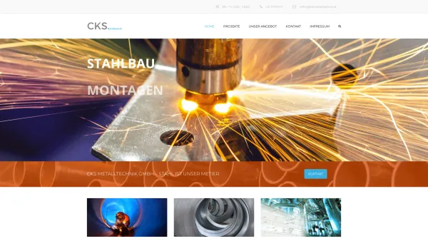 Website Screenshot: CKS Metalltechnik GmbH - CKS Metalltechnik | Metalltechnik und Rohrleitungsbau - Date: 2023-06-14 10:38:29