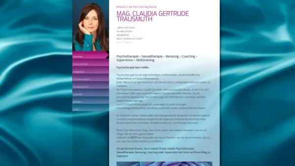 Website Screenshot: Psychotherapeutische Praxis, Coaching und Supervision Mag. Claudia Gertrude Trausmuth - Date: 2023-06-22 15:00:01