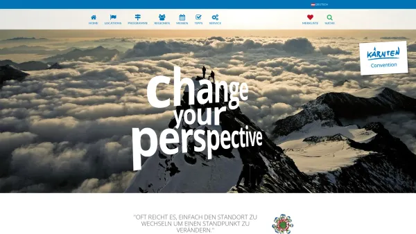 Website Screenshot: Conventionland Kärnten - change your perspective - Kärnten Convention - Date: 2023-06-22 15:00:01