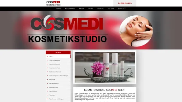 Website Screenshot: Kosmetikstudio Cosmedi - Kosmetikstudio Cosmedi in Wien 1020 - Date: 2023-06-14 10:38:27
