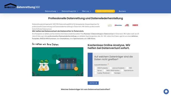 Website Screenshot: SIECON IT Solutions OG - Datenrettung - Datenwiederherstellung vom Profi in Österreich - Date: 2023-06-26 10:25:50