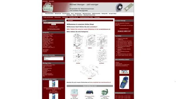 Website Screenshot: Paul Weniger - Ersatzteile f. Waschmaschine, Geschirrspüler und Kühlschrank - Date: 2023-06-15 16:02:34