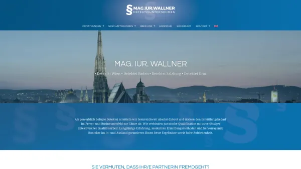 Website Screenshot: Jurist und Detektiv Wien Graz Baden Salzburg Richard Wallner - Detektiv Wien Mag.iur. Wallner - Jurist & Berufsdetektiv‎ - Date: 2023-06-22 15:00:01