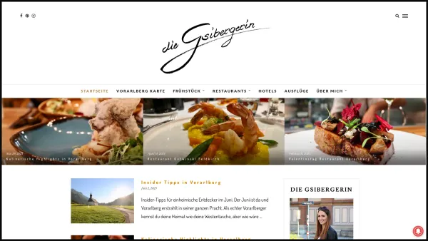 Website Screenshot: Die Gsibergerin - Frühstück & Restaurants in Vorarlberg - Meine Tipps & Erfahrungen - Date: 2023-06-15 16:02:34