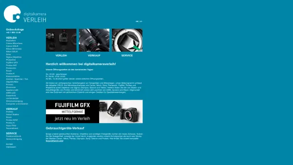 Website Screenshot: digitalkameraverleih.com Thomas Klingenböck e.U. - digitalkameraverleih - Kameras, Objektive, Lichtequipment mieten - Date: 2023-06-14 10:46:33