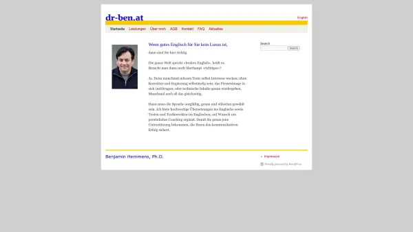 Website Screenshot: Dr. Benjamin Hemmens - Benjamin Hemmens, Ph.D. | english language services - Date: 2023-06-22 15:00:01