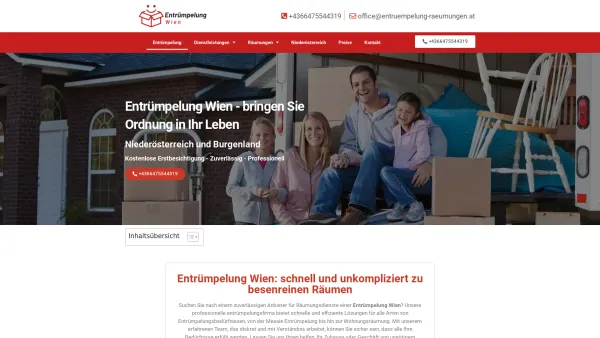 Website Screenshot: Entrümpelung Wien - Entrümpelung Wien und Räumung zum fairen Pauschalpreis - Date: 2023-06-26 10:25:53