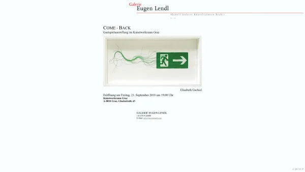 Website Screenshot: Galerie Eugen Lendl - Galerie EUGEN LENDL / Österreich - Date: 2023-06-22 12:13:03