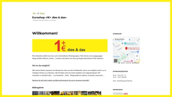 Website Screenshot: 1+ dies & das - Euroshop »1€+ dies & das« – » Reinprechtsdorfer Straße 14, 1050 Wien - Date: 2023-06-15 16:02:34