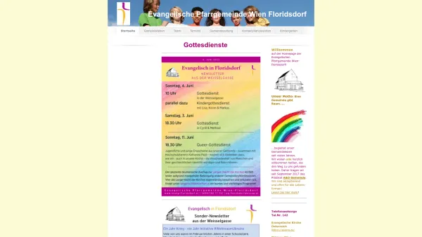 Website Screenshot: Evangelische Pfarrgemeinde A. B. Wien-Floridsdorf - Evangelische Pfarrgemeinde Wien Floridsdorf - Startseite - Date: 2023-06-14 10:38:29