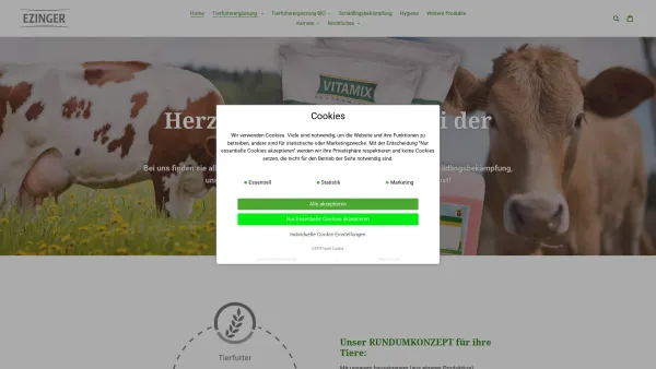 Website Screenshot: Ezinger GmbH - Ezinger - Alles rundum's Tierwohl – Ezinger´s Onlineshop - Date: 2023-06-26 10:25:53