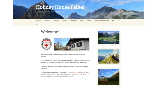 Website Screenshot: Ferienhaus Felkel - Holiday House Felkel in Pertisau at Lake Achensee - Date: 2023-06-22 12:13:03