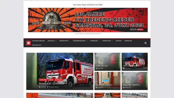 Website Screenshot: Feuerwehr Bregenz-RIEDEN - Feuerwehr Bregenz-Rieden – Unsere Freizeit für ihre Sicherheit - Date: 2023-06-22 12:13:03
