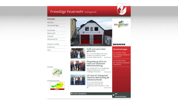 Website Screenshot: Freiwillige Feuerwehr Sallingstadt - Freiwillige Feuerwehr Sallingstadt: Startseite - Date: 2023-06-14 10:38:33