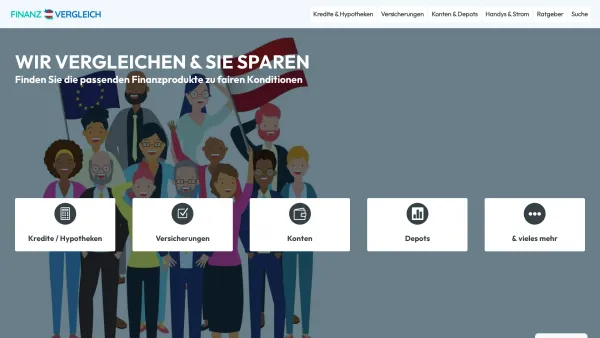 Website Screenshot: Finanz Vergleich Österreich - Österreichs Vergleichsportal für Kredite, Versicherungen & mehr - Date: 2023-06-15 16:02:34