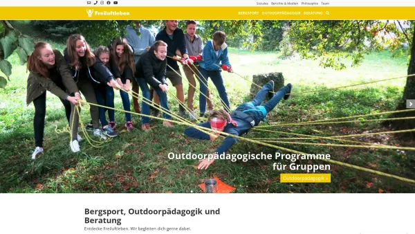 Website Screenshot: Freiluftleben - Bergsport, Outdoorpädagogik und Beratung in Salzburg - Freiluftleben - Date: 2023-06-22 12:13:03