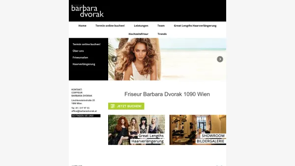 Website Screenshot: Coiffeur Barbara Dvorak - Friseur Barbara Dvorak 1090 Wien - Date: 2023-06-22 12:13:03