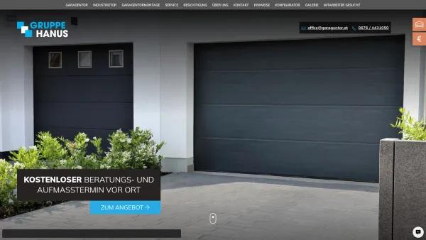 Website Screenshot: Hanus Garagentor Gmbh - Gruppe Hanus | Garagentor für Ihr Zuhause und Geschäft - Date: 2023-06-15 16:02:34