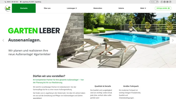 Website Screenshot: Garten Leber Gartengestaltung und Pflasterei Pflasterermeister - Garten Leber » Gartengestaltung und Pflasterei ? » Steiermark - Date: 2023-06-15 16:02:34