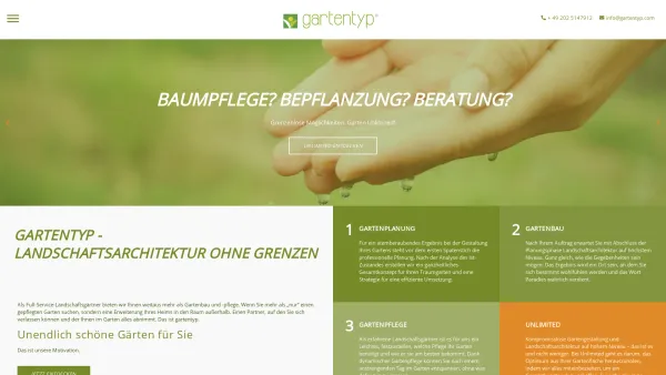 Website Screenshot: Gartentyp GmbH - Home - Gartenbau Wuppertal Landschaftsbau Terrassen - Date: 2023-06-14 10:46:33