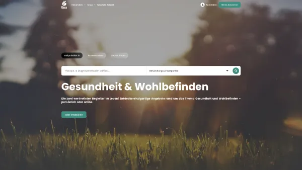 Website Screenshot: Gesa Gesundheit - Heilpraktiker, Fastenwandern, Gesundheitshotels uvm. - Date: 2023-06-26 10:25:53