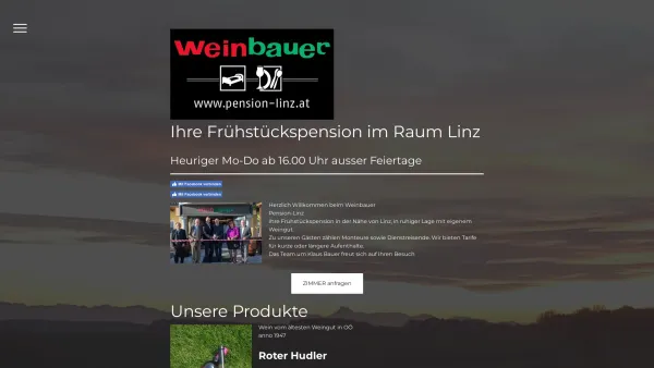 Website Screenshot: Gasthof Heuriger Weinbauer - WILLKOMMEN IM - GASTHOF WEINBAUER - Date: 2023-06-14 10:38:29