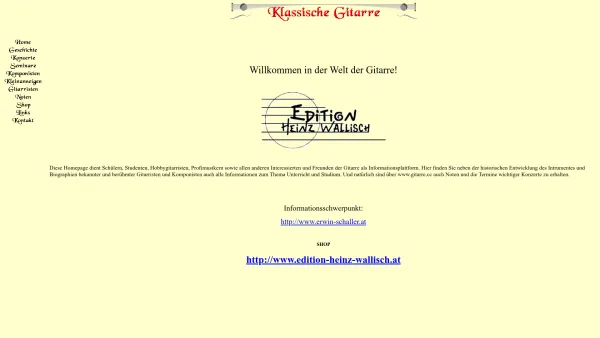 Website Screenshot: Klassische Gitarre - Klassische Gitarre Heinz Wallisch - Date: 2023-06-22 15:02:28