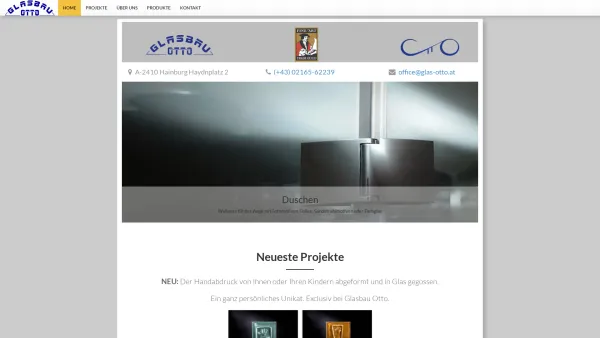 Website Screenshot: Galeriewerkstatt OTTO - GLASBAU OTTO - GLAS, DUSCHEN, GLASGELÄNDER, FOLIEN ... - Date: 2023-06-22 15:02:28