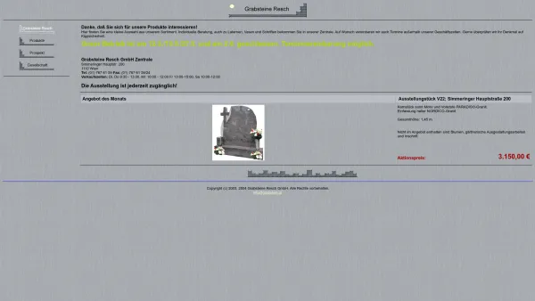 Website Screenshot: Rudolf Resch GmbH - Grabsteine Resch GmbH - Date: 2023-06-14 10:46:54