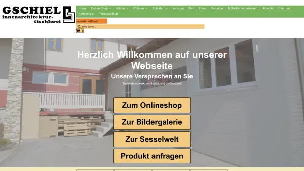 Website Screenshot: Gschiel Möbel - Tischlerei für hochwertige Möbel, persönlich vom Tischlermeister - Date: 2023-06-15 16:02:34