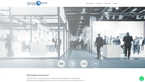 Website Screenshot: HannoverService GmbH - Messebau Hannover - Date: 2023-06-26 10:25:53