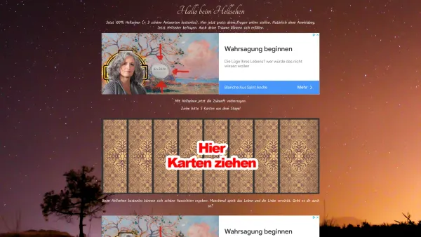 Website Screenshot: Hellseherprinz - 100% Hellsehen (+ 3 schöne Antworten kostenlos) - Date: 2023-06-15 16:02:34